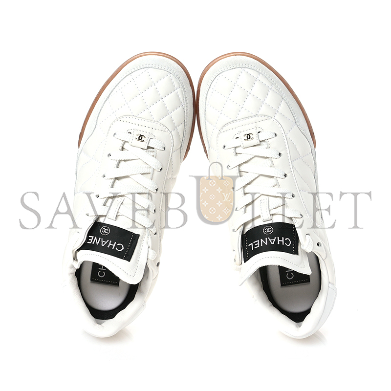 CHANEL SUEDE CALFSKIN QUILTED SNEAKERS 36 G45336